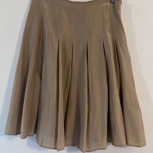 Burberry London silk pleated skirt, taupe