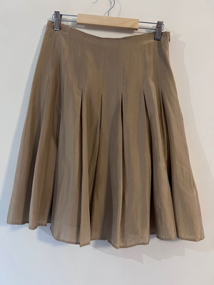 Burberry London silk pleated skirt, taupe