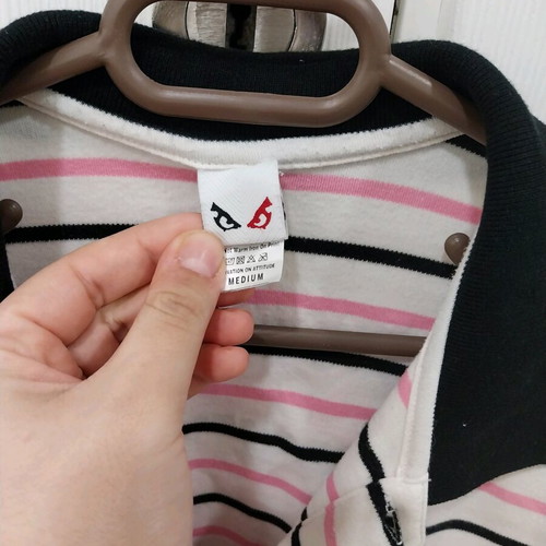 Badboy Club Polo Shirt used, men's size M, 100% cotton, stripes