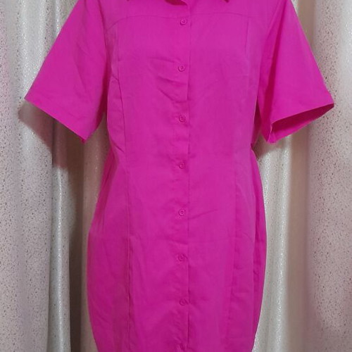 Fuchsia shirt dress, size L-XL