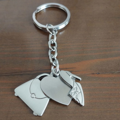Nine West keychain, silver, unused