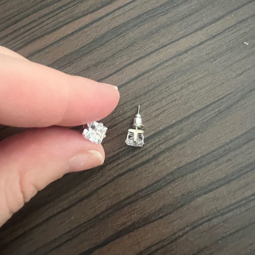 Earrings new with zircon stones unworn