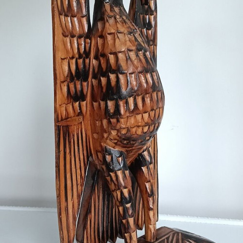 Eagle with spread wings like new, original wood carving from Tryavna