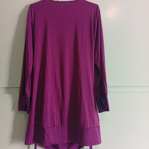 Blouse dress purple with sequins new, size XL