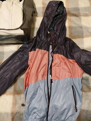 Windbreaker Like New Large Pull & Bear Blue Multicolor