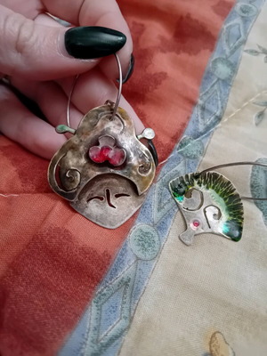 Handmade 925 silver earrings with enamel made to order