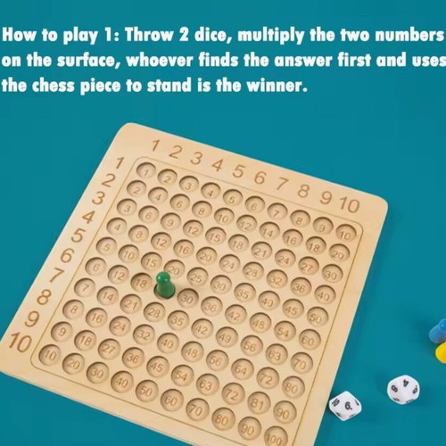 Montessori wooden multiplication math game like new