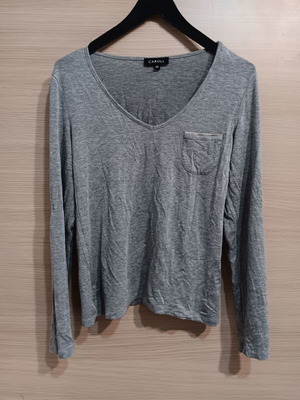 Women's blouse used, thin long-sleeve, gray, size L