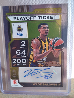 Wade Baldwin IV 67/75 Auto Playoff Ticket new