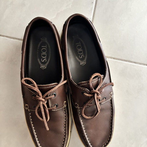 Tod's Marlin Hyannisport men's shoes size 8 like new, brown-white