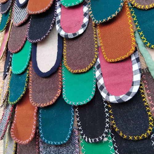Χειροποίητο vintage χαλάκι Penny Rug διακόσμηση τοίχου σαν καινούργιο