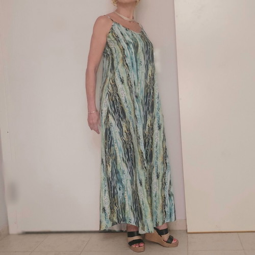Sleeveless maxi dress like new, multicolored, size L