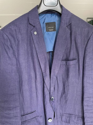 Men's linen jacket Zara used, purple, size 52