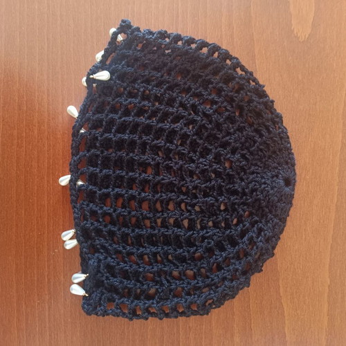 Summer fashion hat with beads, new, black
