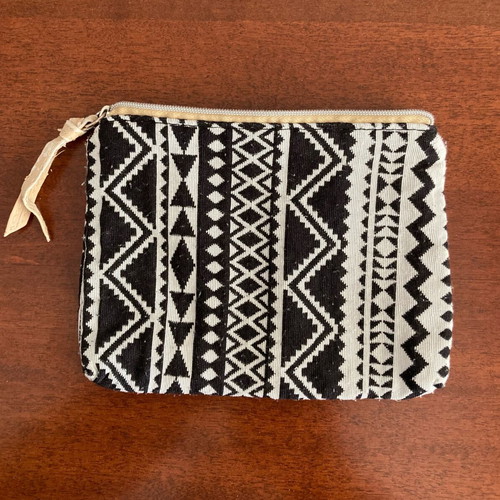 H&M clutch bag with black and white tribal design like new