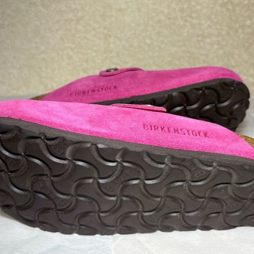 Birkenstock Boston Pink Suede Soft Footbed Clogs New EU 34