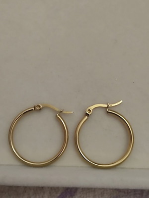 Gold stainless steel hoop earrings, Anna fine jewellery