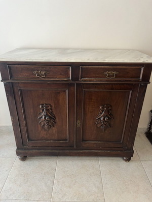 Antique buffet with marble top