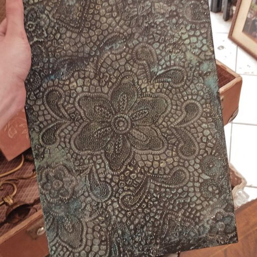 Handmade mixed media artwork on wood like new