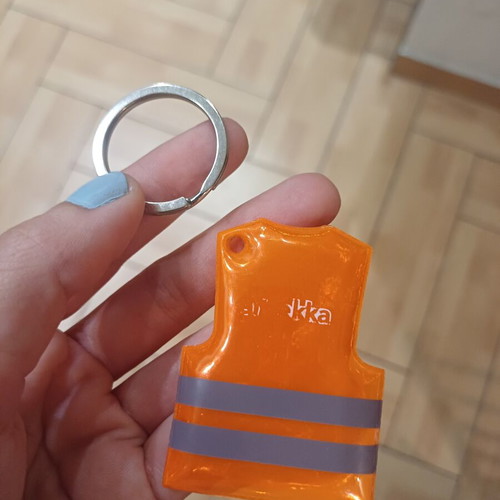 Safety vest keychain orange reflective PVC