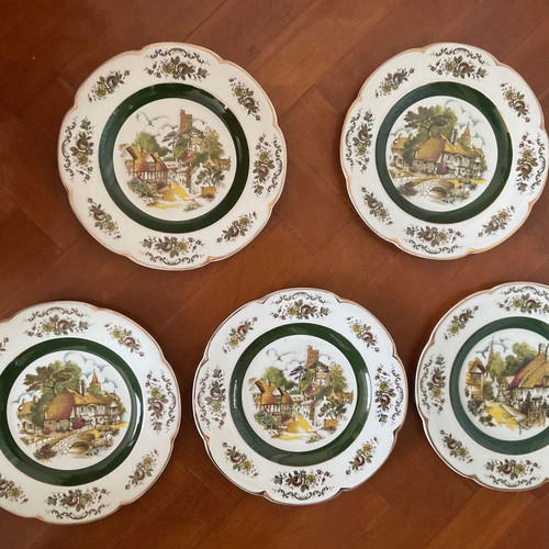 Ascot plates by Woods and Sons, pack of 5, almost like new