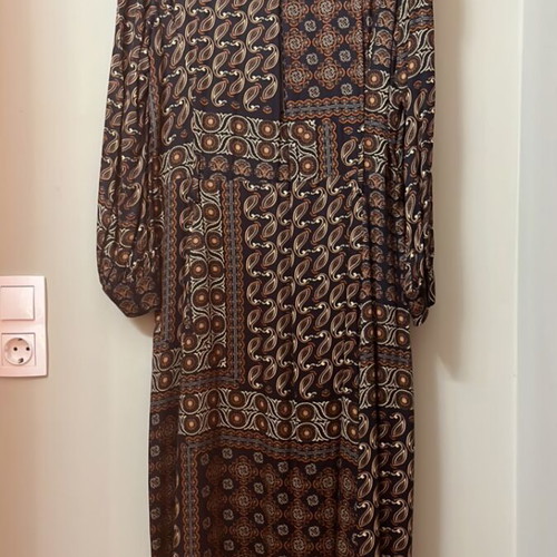 Passager dress midi to maxi with brown patterns like new, size L