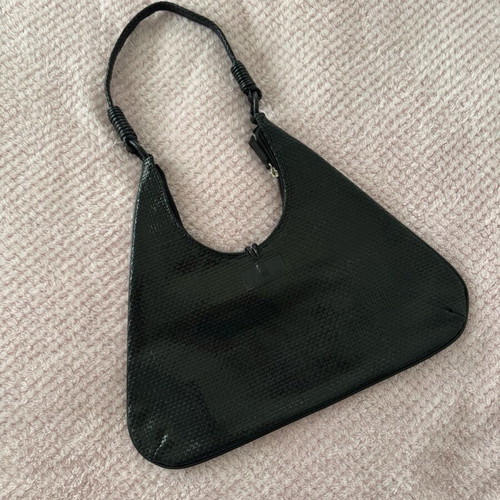 Leather shoulder-hand bag new, black