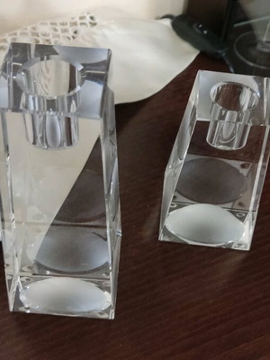 Glass candlesticks like new, set of 2 pieces
