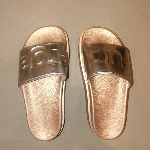 Superga bronze slippers size 37 used with small tear