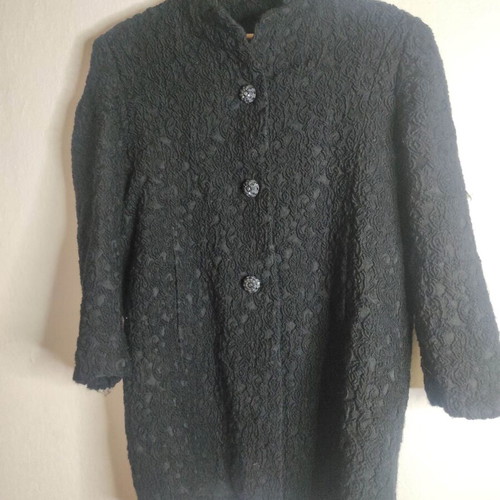 Vintage brocade black coat like new
