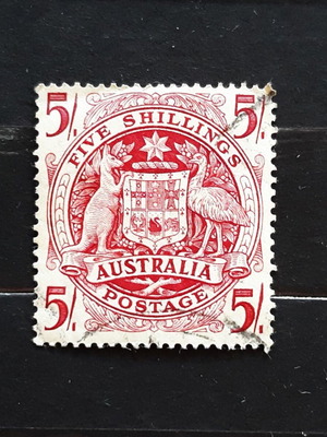 Σφραγίδα Australia 1948 5sh Coat of Arms σαν καινούργιο
