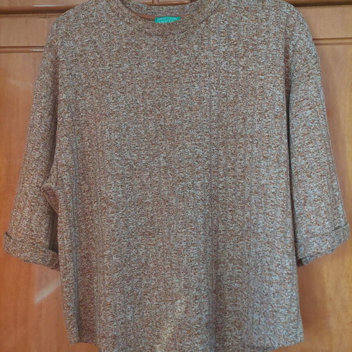 Benetton boxy shirt like new, brown, size M