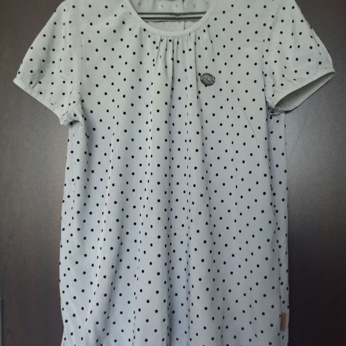 Naketano women's t-shirt like new, light blue with black dots, size L