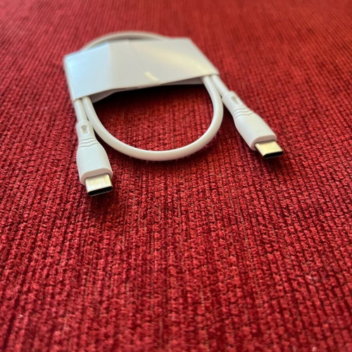 USB-C to USB-C cable new, white, 50 cm length