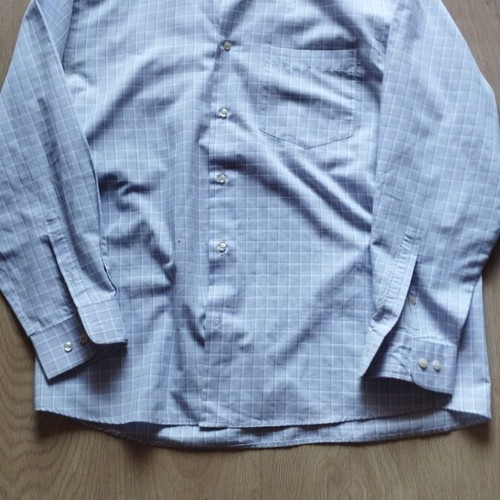 Da Vinci men's checked shirt, M, lilac with blue stripes