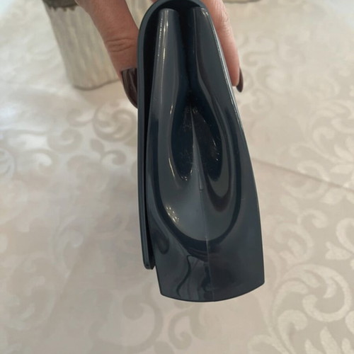 Chain bag with detachable strap like new, dark blue