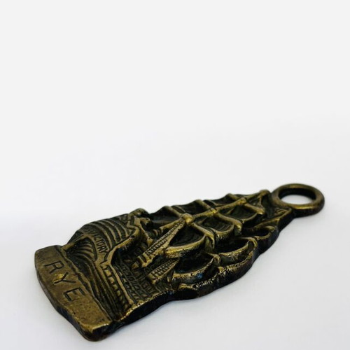 Antique Maritime Horse Brass HMS Victory Rye used, solid bronze