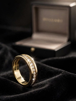 Bvlgari B-Zero1 δαχτυλίδι 18Κ κίτρινο χρυσό με διαμάντια