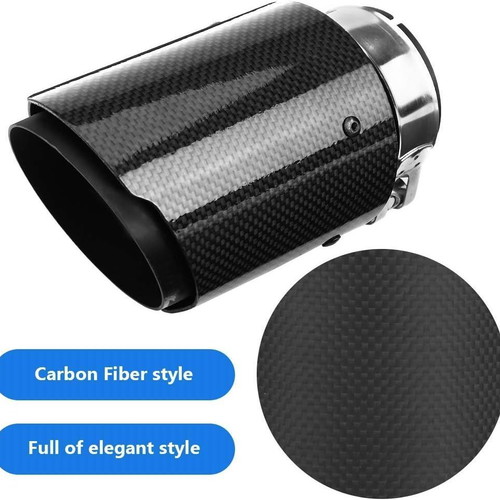 Exhaust Tips Carbon Stainless Steel Car Accessories 63mm In 89mm Out