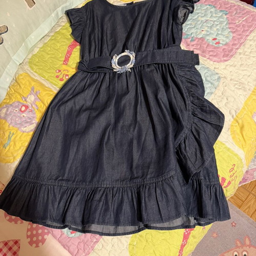 Ballon Chic No8 girls' dress like new, size 128 cm, blue denim