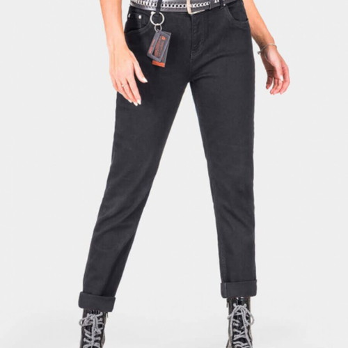 Estero Ragazza boyfriend women's jeans, graphite black denim