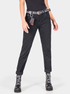 Estero Ragazza boyfriend women's jeans, graphite black denim