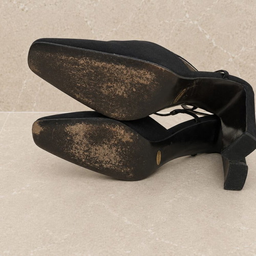 Kalogirou slingback pumps satin navy blue size 37 like new