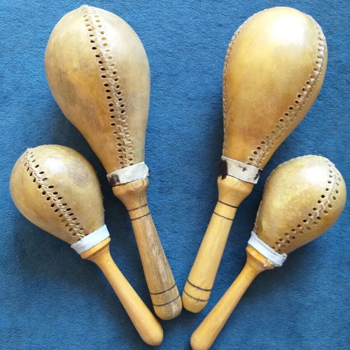 Leather maracas, two pairs salsa model