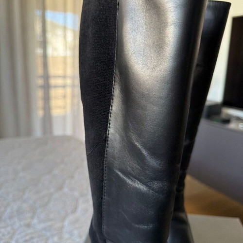 Women's leather boots used, size 37, black