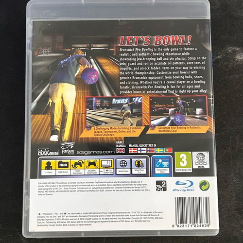 Brunswick PRO Bowling PS3 Move game like new