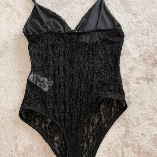Bershka Black Mesh Bodysuit Size S Like New