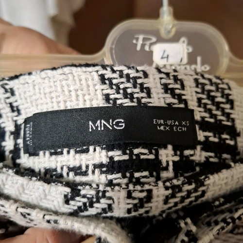 Mango short checkered skirt with belt, like new