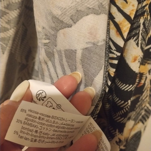 Zara Tropical Print Linen Blend Belted Shirt Dress like new, black