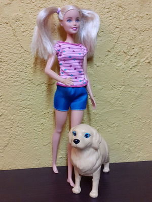 Barbie Mattel 2013 μεταχειρισμένη με σκυλάκι
